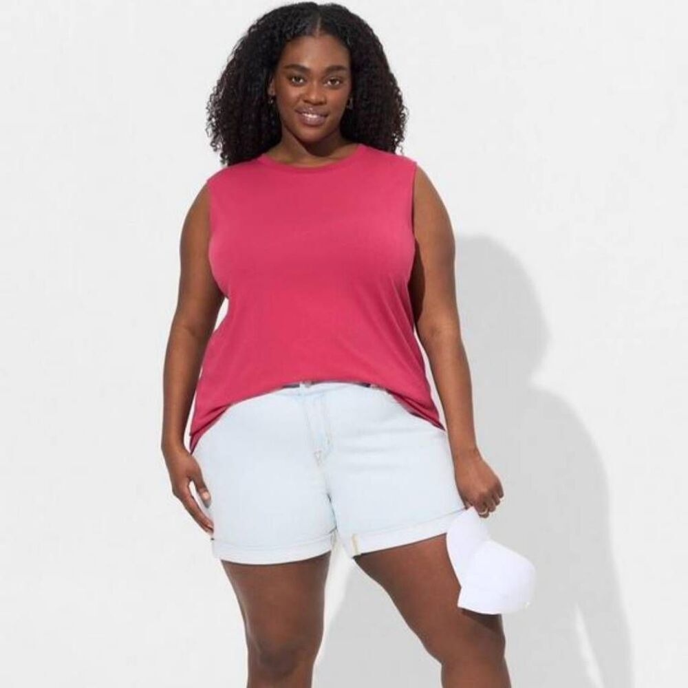 Torrid Plus Size Vintage Cotton Jersey High Neck Tank Top